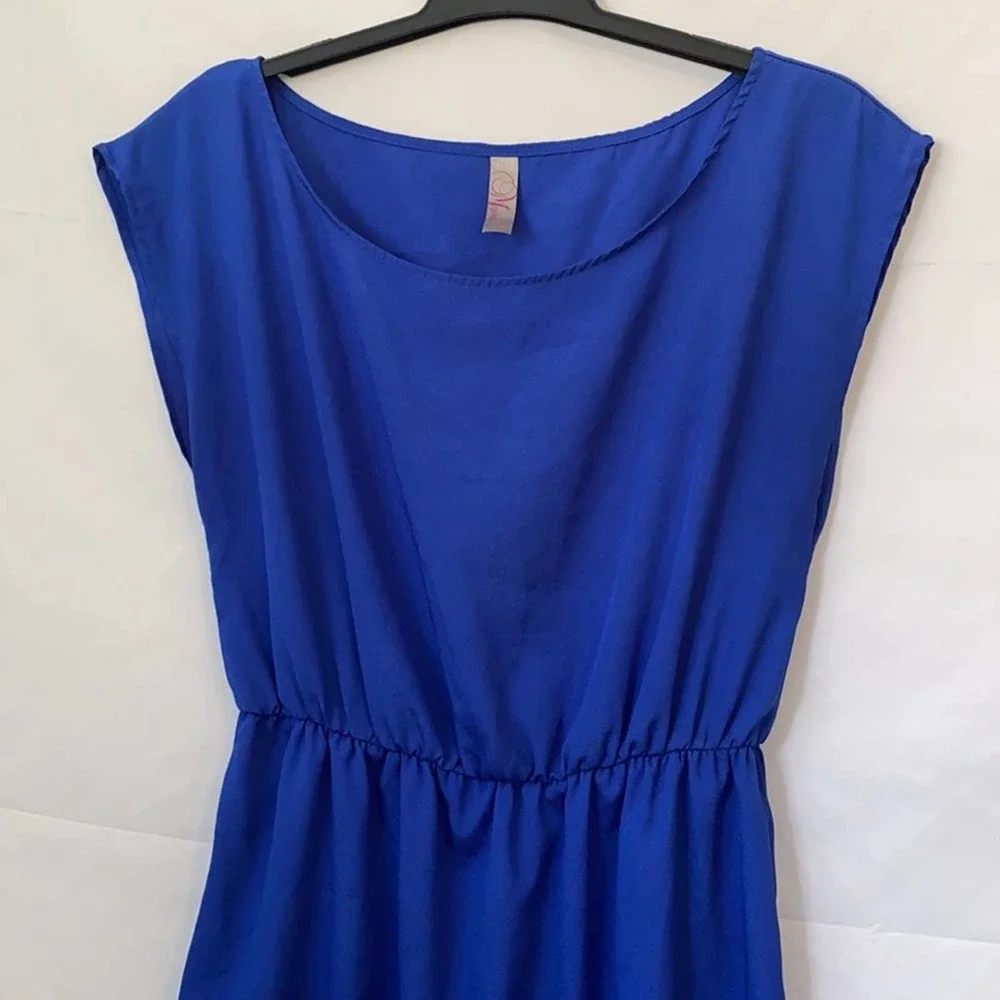 Myan Royal Blue Elastic Waist Polyester Dress Womens Size M - Picture 3 of 9